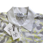 Hermes Puzzle Vegetal Short Sleeve Polo Shirt Top Cotton White Yellow Gray High — view 5