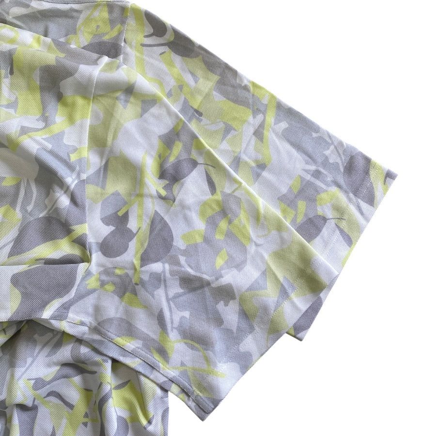 Hermes Puzzle Vegetal Short Sleeve Polo Shirt Top Cotton White Yellow Gray High — view 6