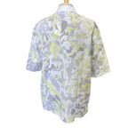Hermes Puzzle Vegetal Short Sleeve Polo Shirt Top Cotton White Yellow Gray High — view 3