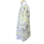 Hermes Puzzle Vegetal Short Sleeve Polo Shirt Top Cotton White Yellow Gray High — view 2