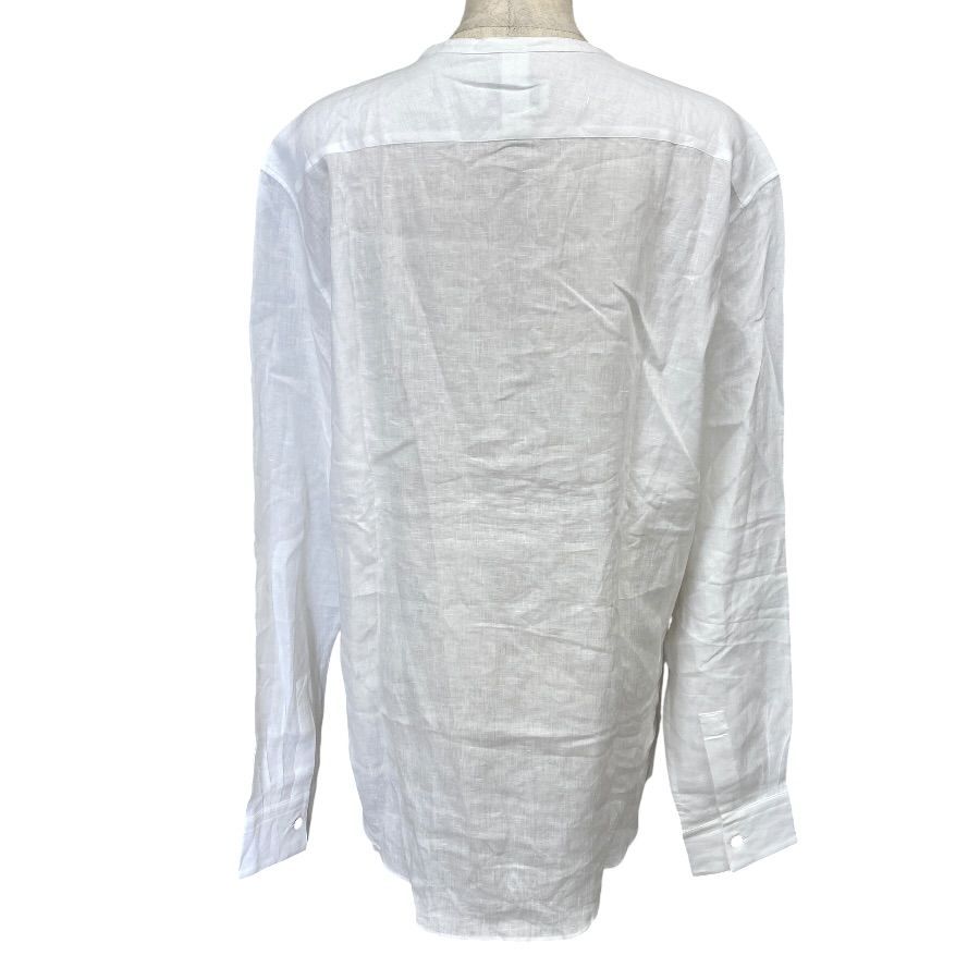 Hermes Long Sleeve Band Color Shirt Linen White High Quality Daily Practical — view 3