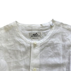 Hermes Long Sleeve Band Color Shirt Linen White High Quality Daily Practical — view 5
