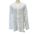 Hermes Long Sleeve Band Color Shirt Linen White High Quality Daily Practical
