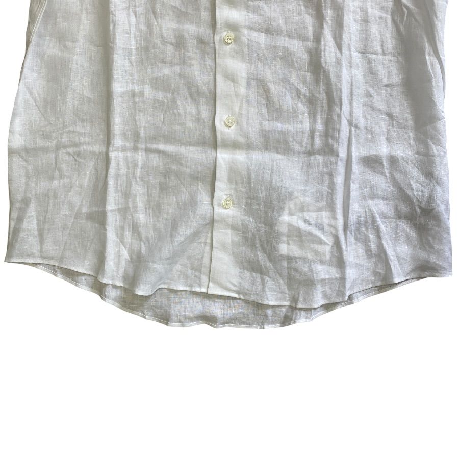 Hermes Long Sleeve Band Color Shirt Linen White High Quality Daily Practical — view 7