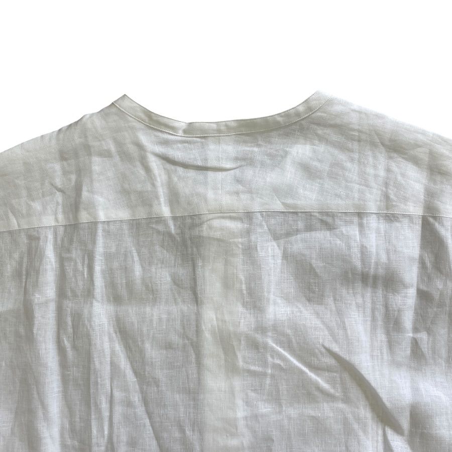 Hermes Long Sleeve Band Color Shirt Linen White High Quality Daily Practical — view 8