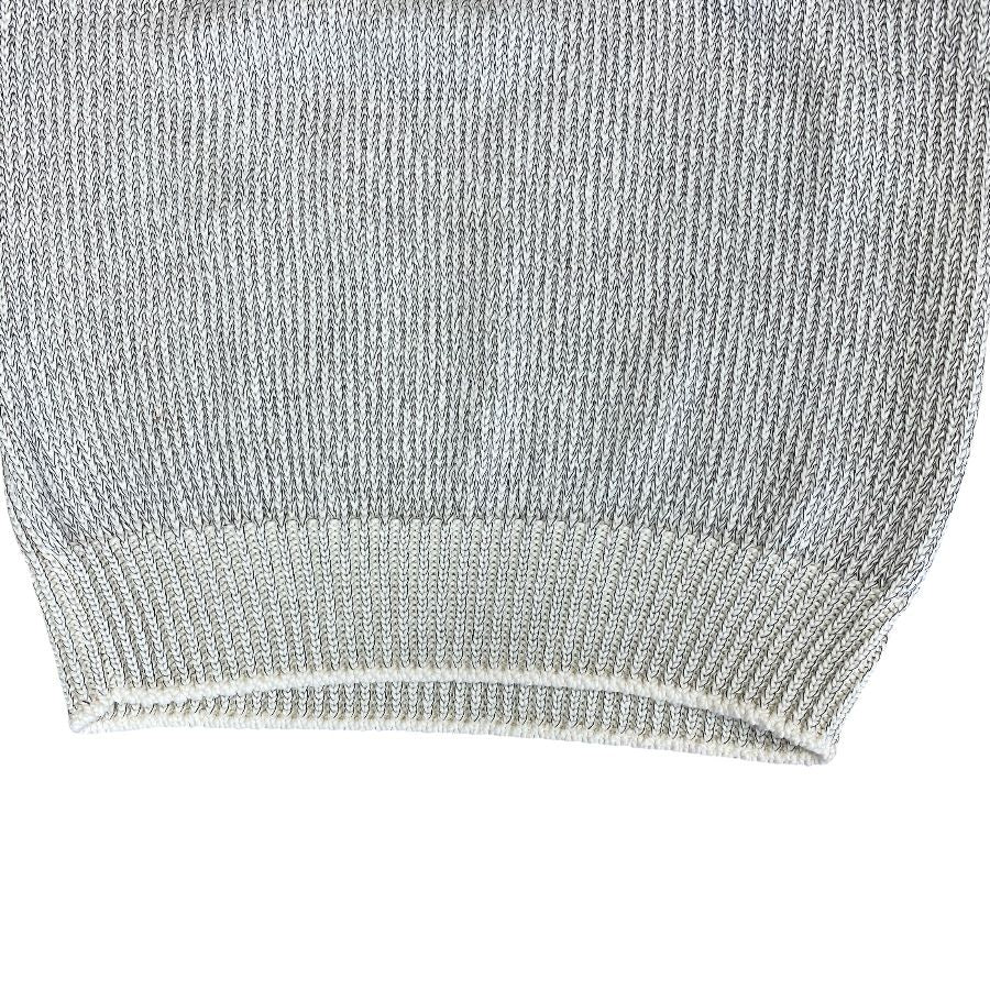Hermes V-neck Knit Vest Cotton White Fine Daily Practical — view 7