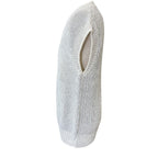 Hermes V-neck Knit Vest Cotton White Fine Daily Practical — view 2
