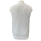 Hermes V-neck Knit Vest Cotton White Fine Daily Practical — view 3