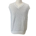 Hermes V-neck Knit Vest Cotton White Fine Daily Practical