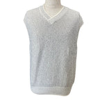 Hermes V-neck Knit Vest Cotton White Fine Daily Practical