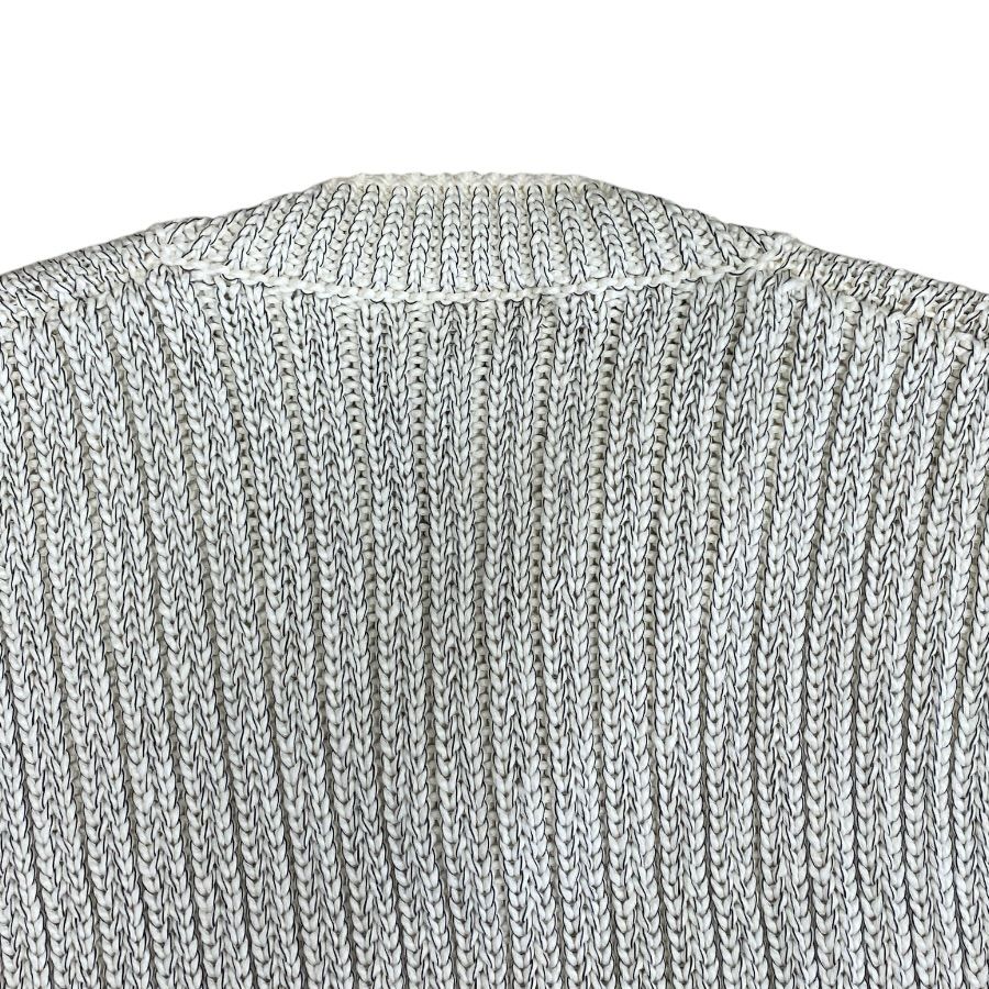 Hermes V-neck Knit Vest Cotton White Fine Daily Practical — view 8