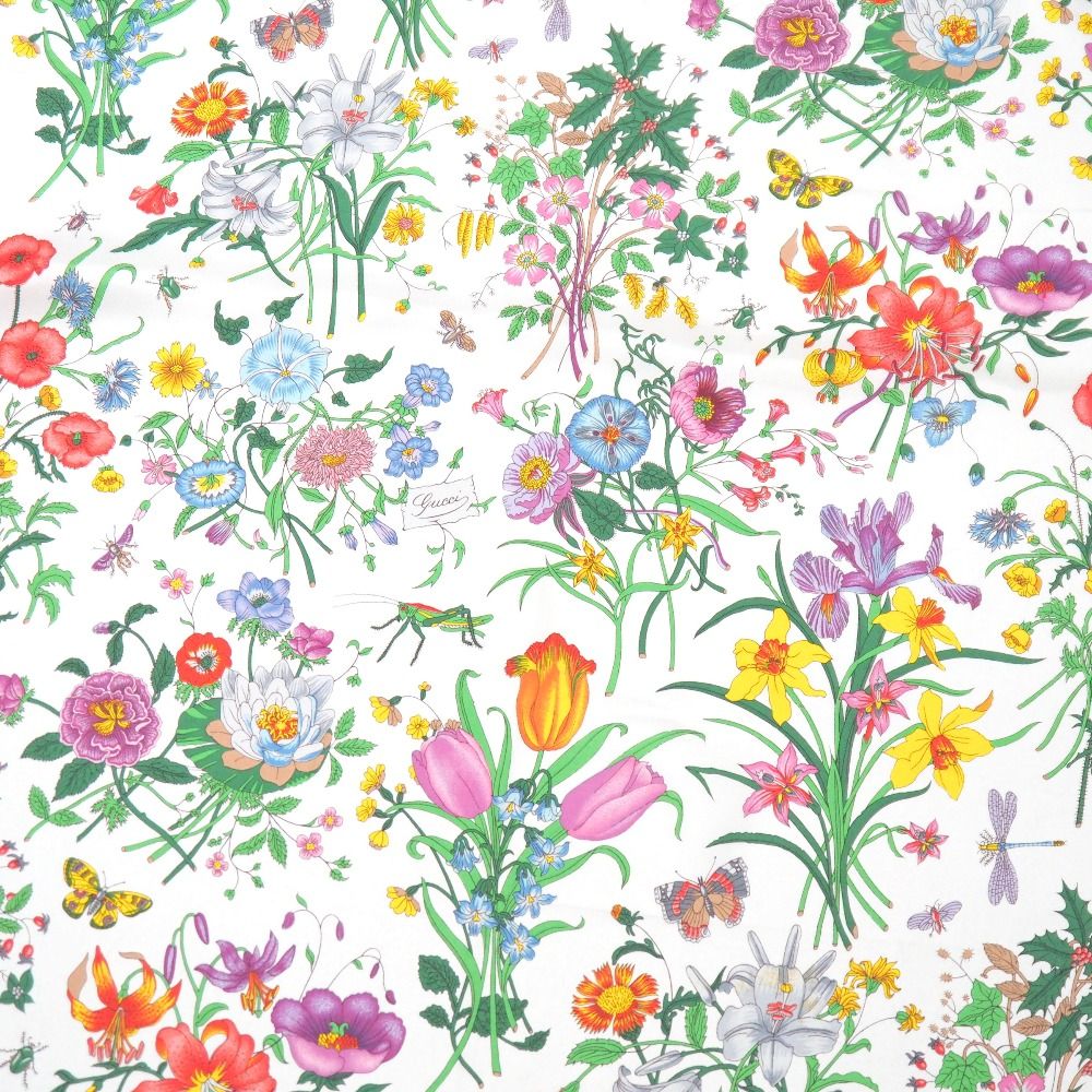 Gucci Vintage Flora Scarf Silk Twill — view 3