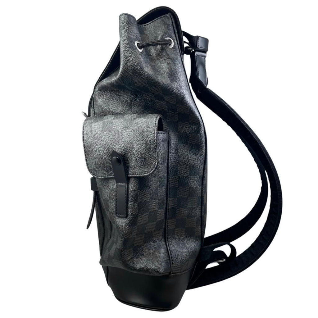 Louis Vuitton Backpack Christopher MM Damier Graphite Black Gray — view 3