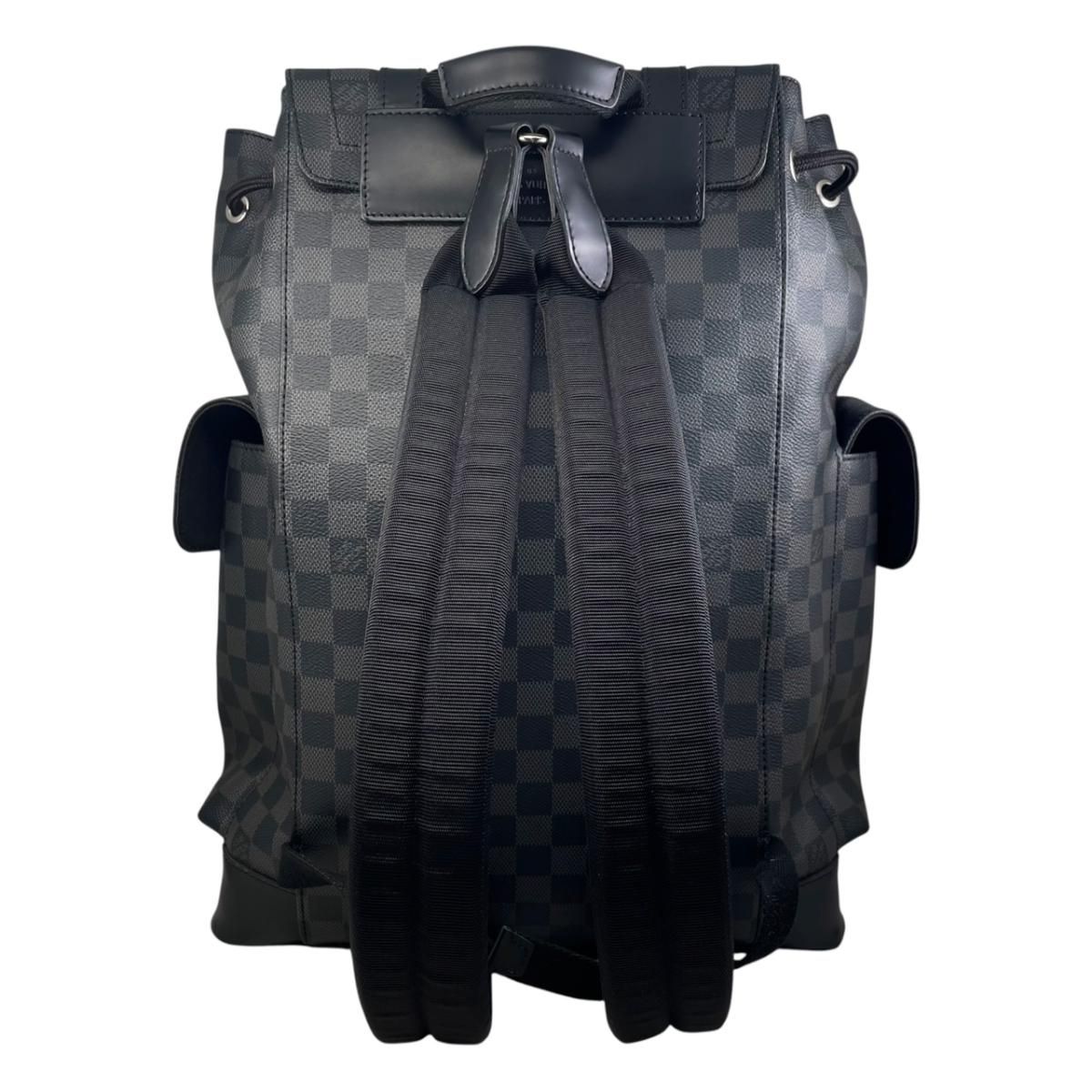 Louis Vuitton Backpack Christopher MM Damier Graphite Black Gray — view 2