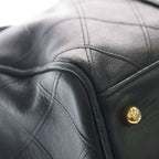 Chanel Bicolor 35 Lambskin Gold 2-Way Boston Bag Black — view 5