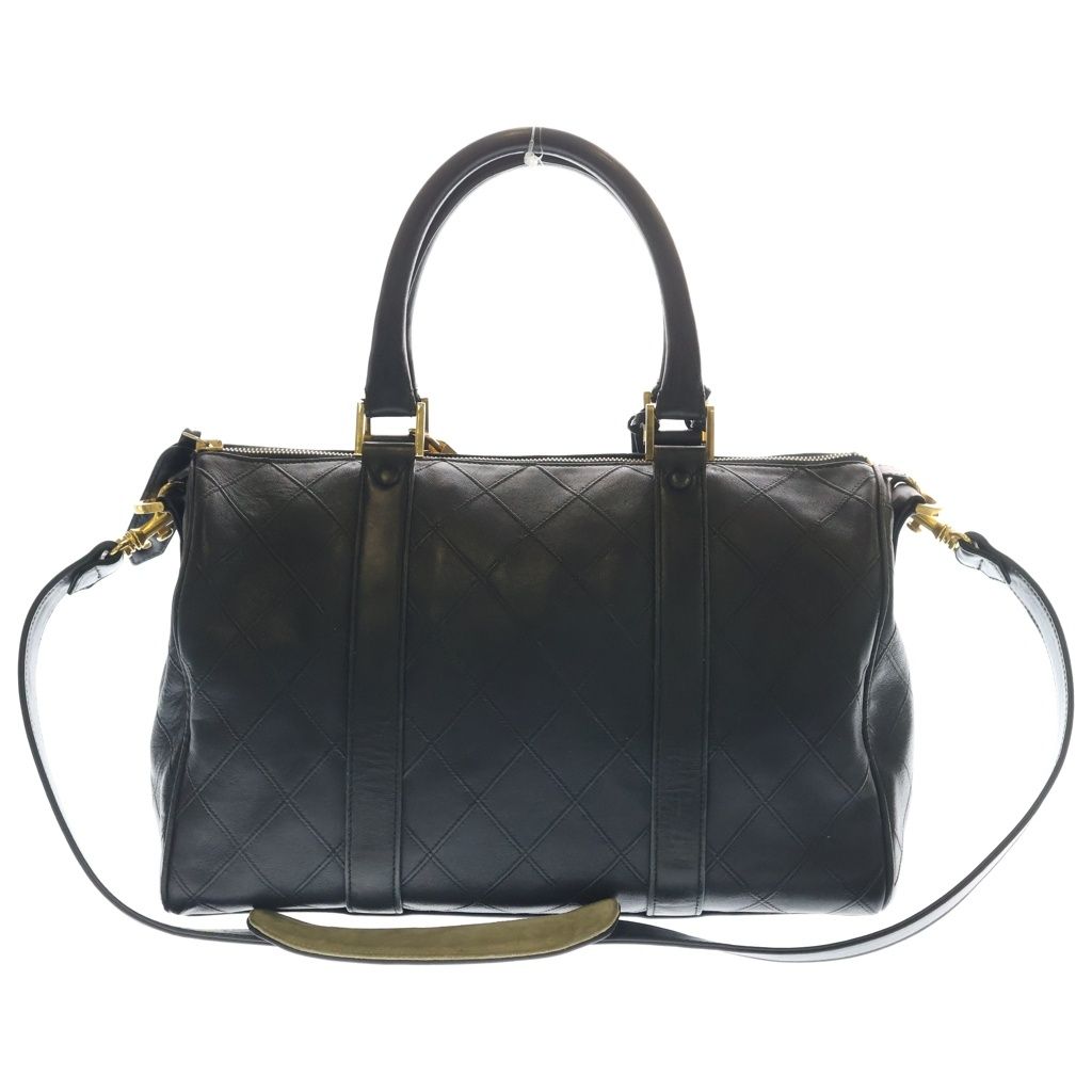 Chanel Bicolor 35 Lambskin Gold 2-Way Boston Bag Black — view 2