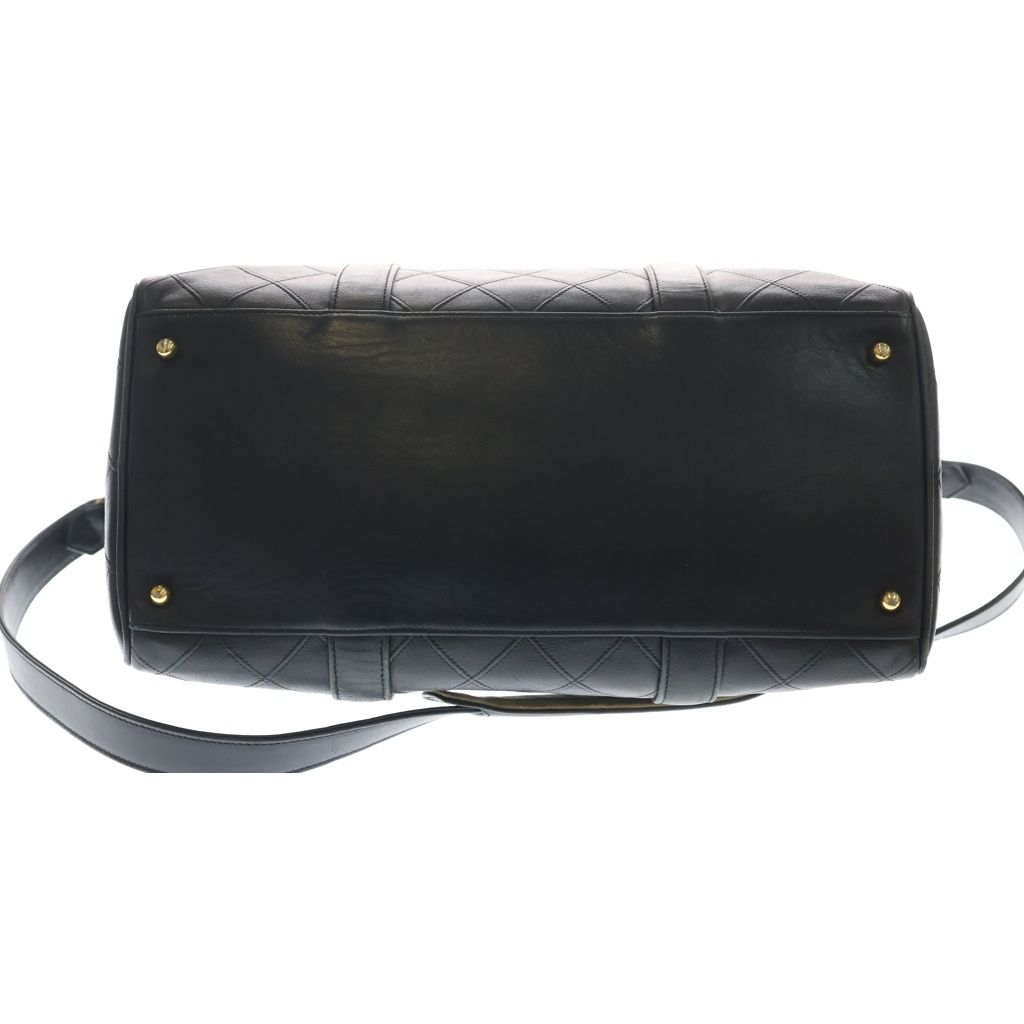 Chanel Bicolor 35 Lambskin Gold 2-Way Boston Bag Black — view 4