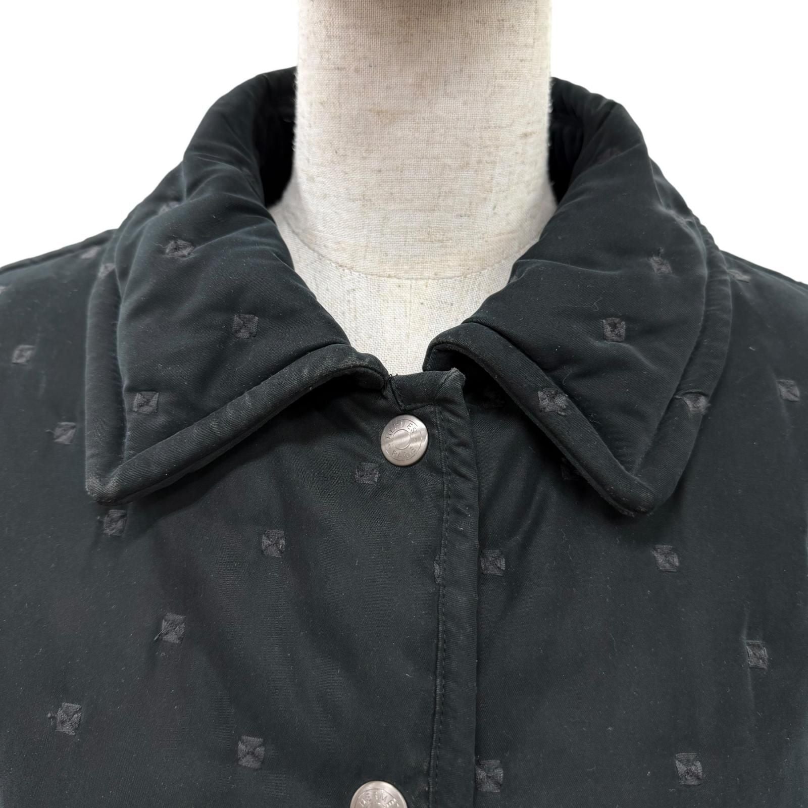 Hermes Vintage Martin Margiela Era Series Button Padded Paddock Coat 36 Black — view 2