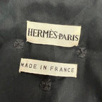 Hermes Vintage Martin Margiela Era Series Button Padded Paddock Coat 36 Black — view 8