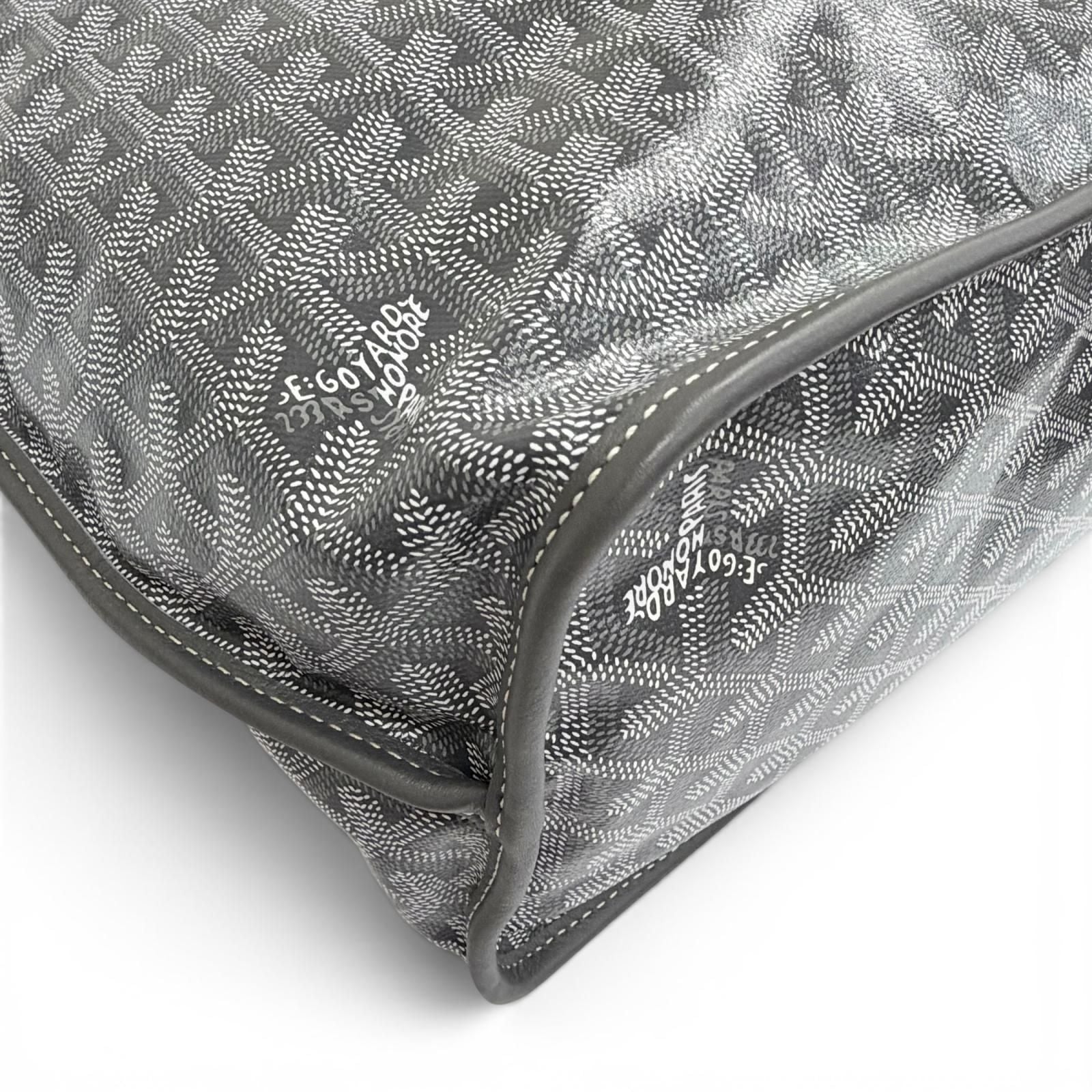 Goyard Anjou PM Tote in Canvas Leather Gray French — view 7