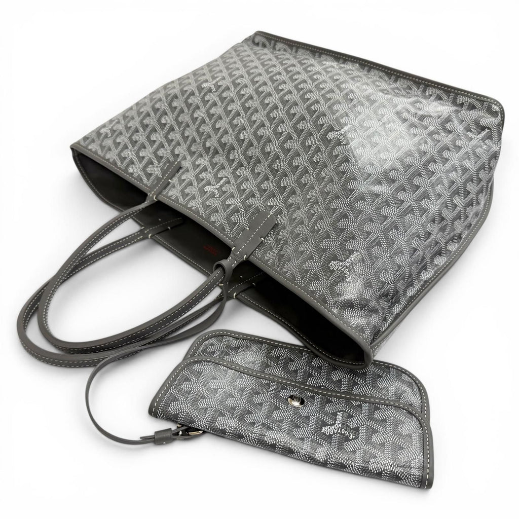 Goyard Anjou PM Tote in Canvas Leather Gray French — view 5