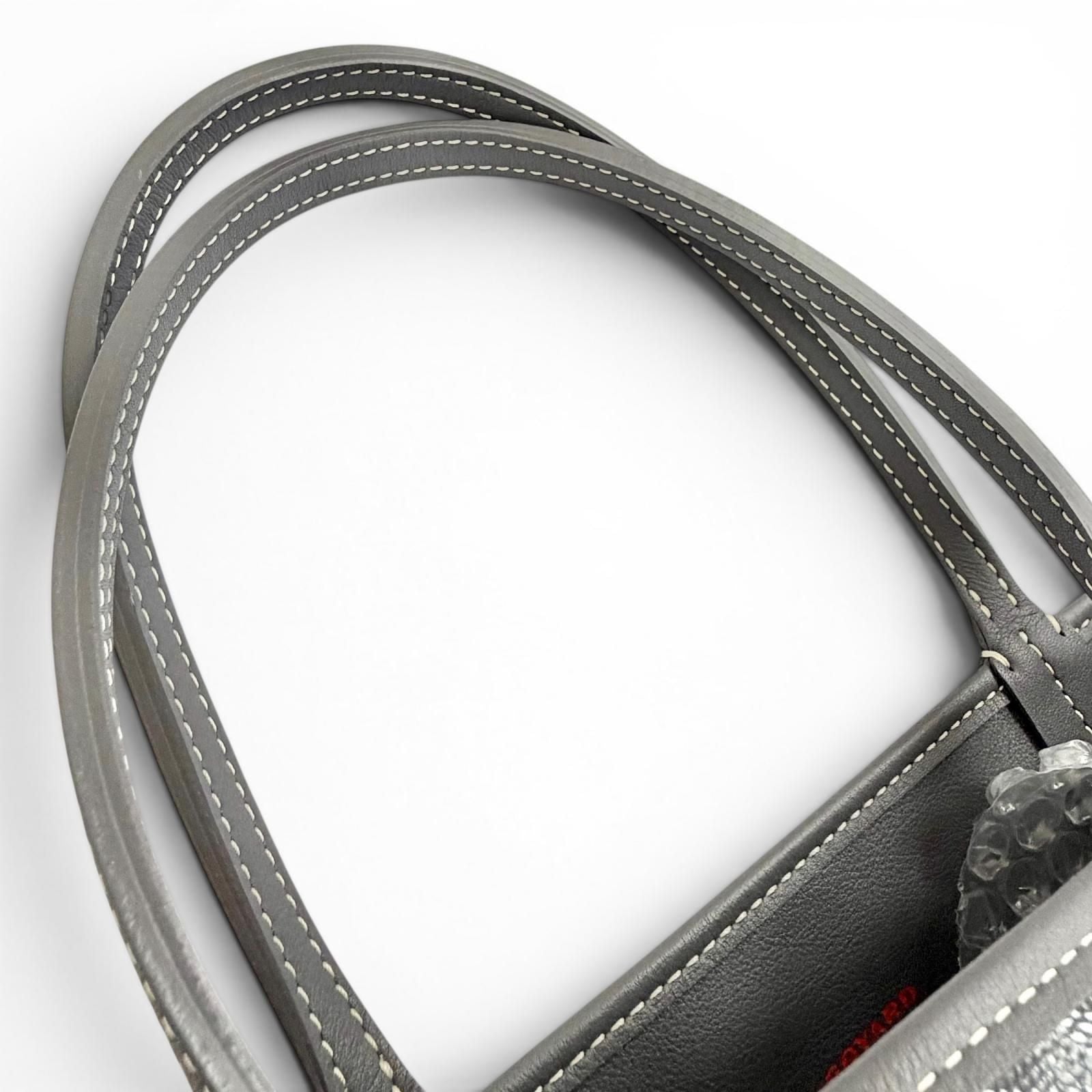 Goyard Anjou PM Tote in Canvas Leather Gray French — view 8