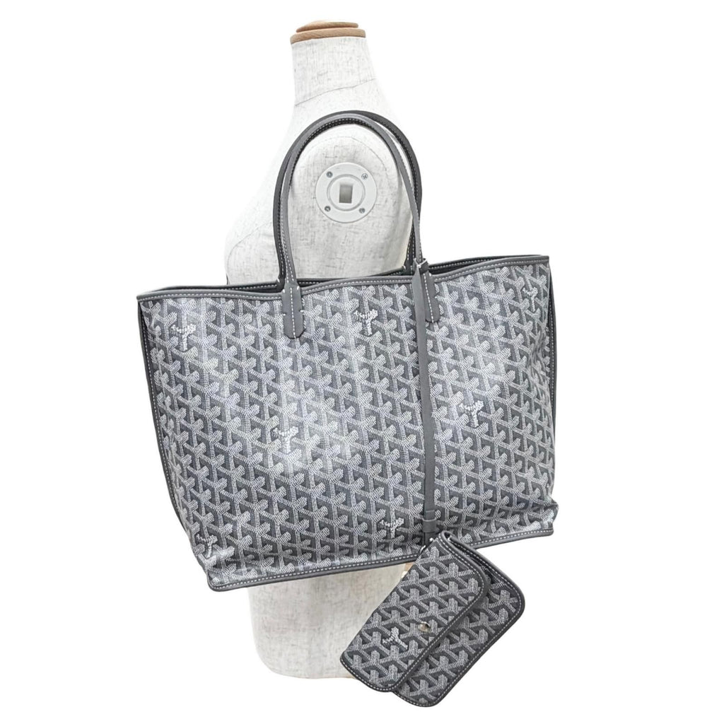 Goyard Anjou PM Tote in Canvas Leather Gray French — view 3