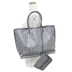 Goyard Anjou PM Tote in Canvas Leather Gray French — view 3