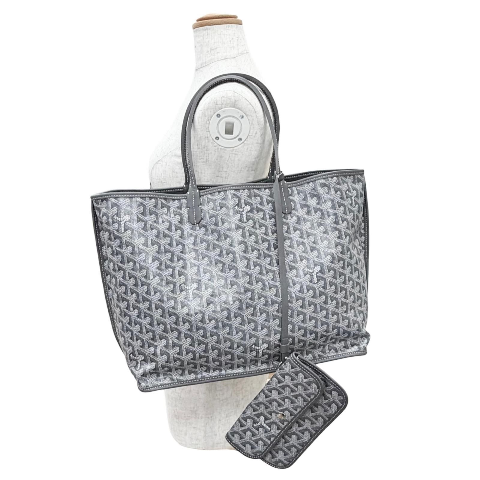 Goyard Anjou PM Tote in Canvas Leather Gray French — view 3