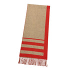 Hermes Love Story Scarf Cashmere with Fringe Horse Pattern Red Beige — view 4