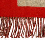 Hermes Love Story Scarf Cashmere with Fringe Horse Pattern Red Beige — view 8