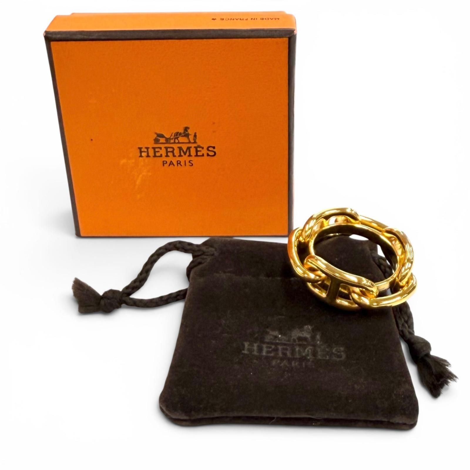 Hermes Regate Chaine D'Ancre Scarf Ring Gold — view 2