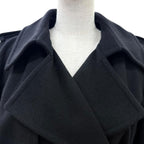 Chanel Cashmere CC Logo Button Long Length with Belt Coat Black 40 — view 2