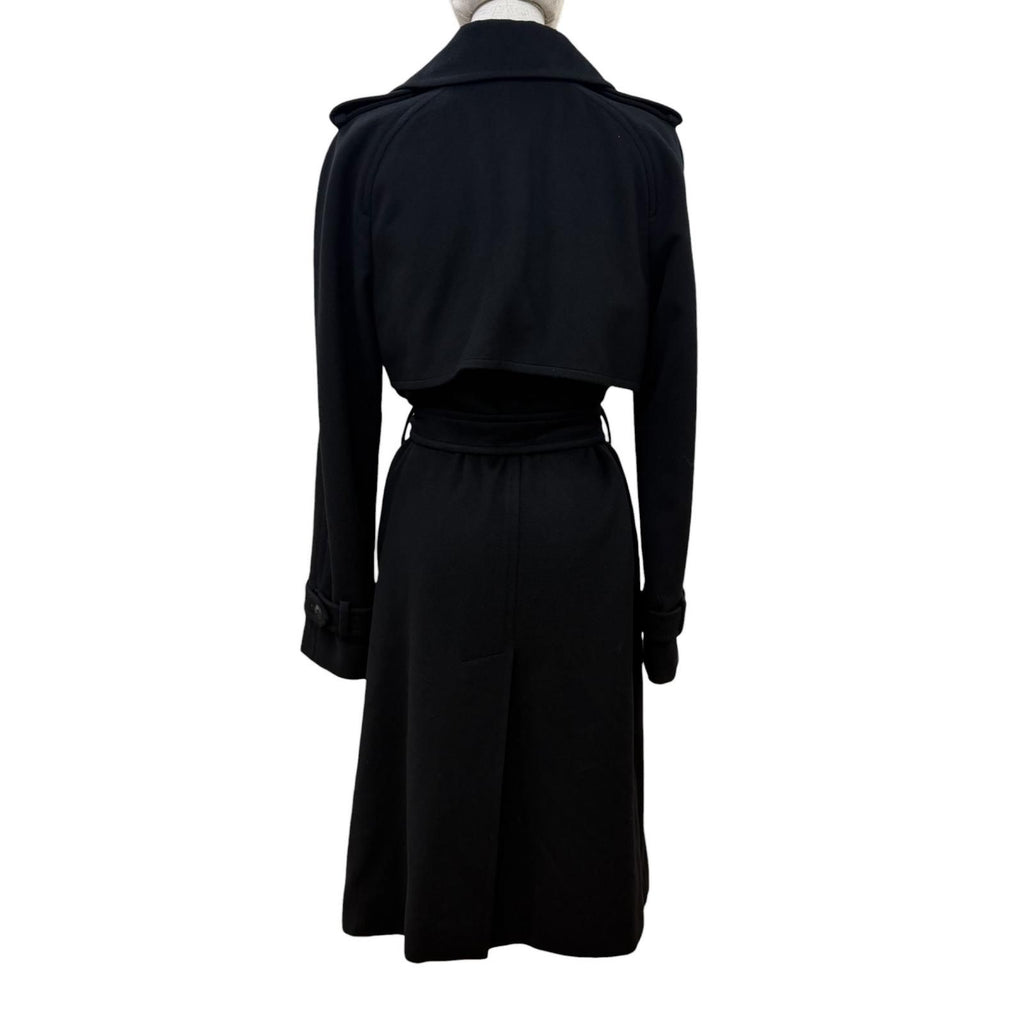 Chanel Cashmere CC Logo Button Long Length with Belt Coat Black 40 — view 4
