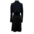 Chanel Cashmere CC Logo Button Long Length with Belt Coat Black 40 — view 4