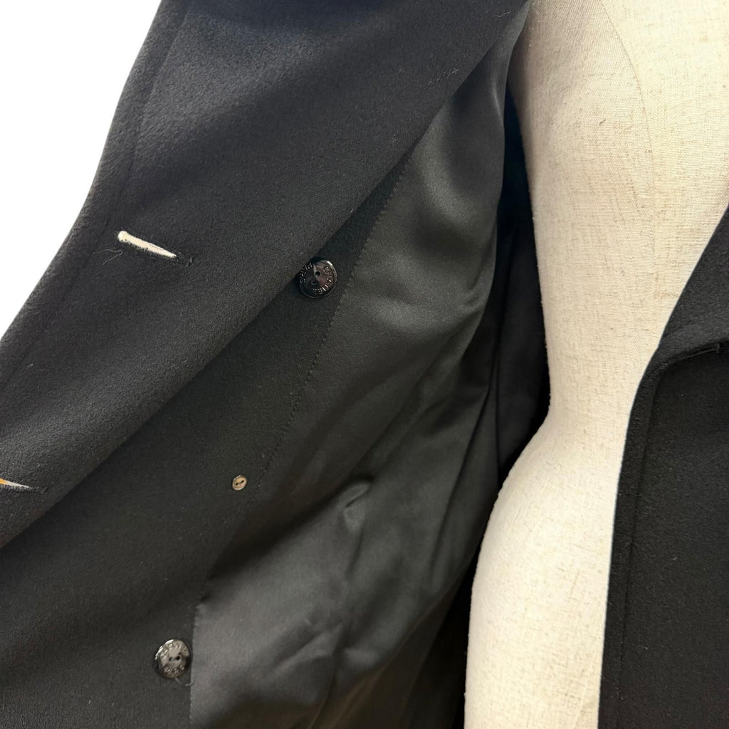 Chanel Cashmere CC Logo Button Long Length with Belt Coat Black 40 — view 5