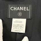 Chanel Cashmere CC Logo Button Long Length with Belt Coat Black 40 — view 7