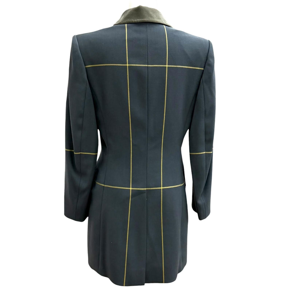 Hermes Vintage Wool Logo Button Velour Long Jacket Charcoal Gray 38 — view 4