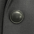 Hermes Vintage Wool Logo Button Velour Long Jacket Charcoal Gray 38 — view 6