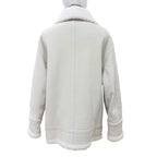 Fendi Sheep Leather FF Logo Lambskin Shearling Jacket Beige 38 — view 4