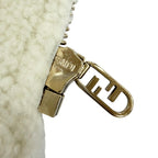 Fendi Sheep Leather FF Logo Lambskin Shearling Jacket Beige 38 — view 8