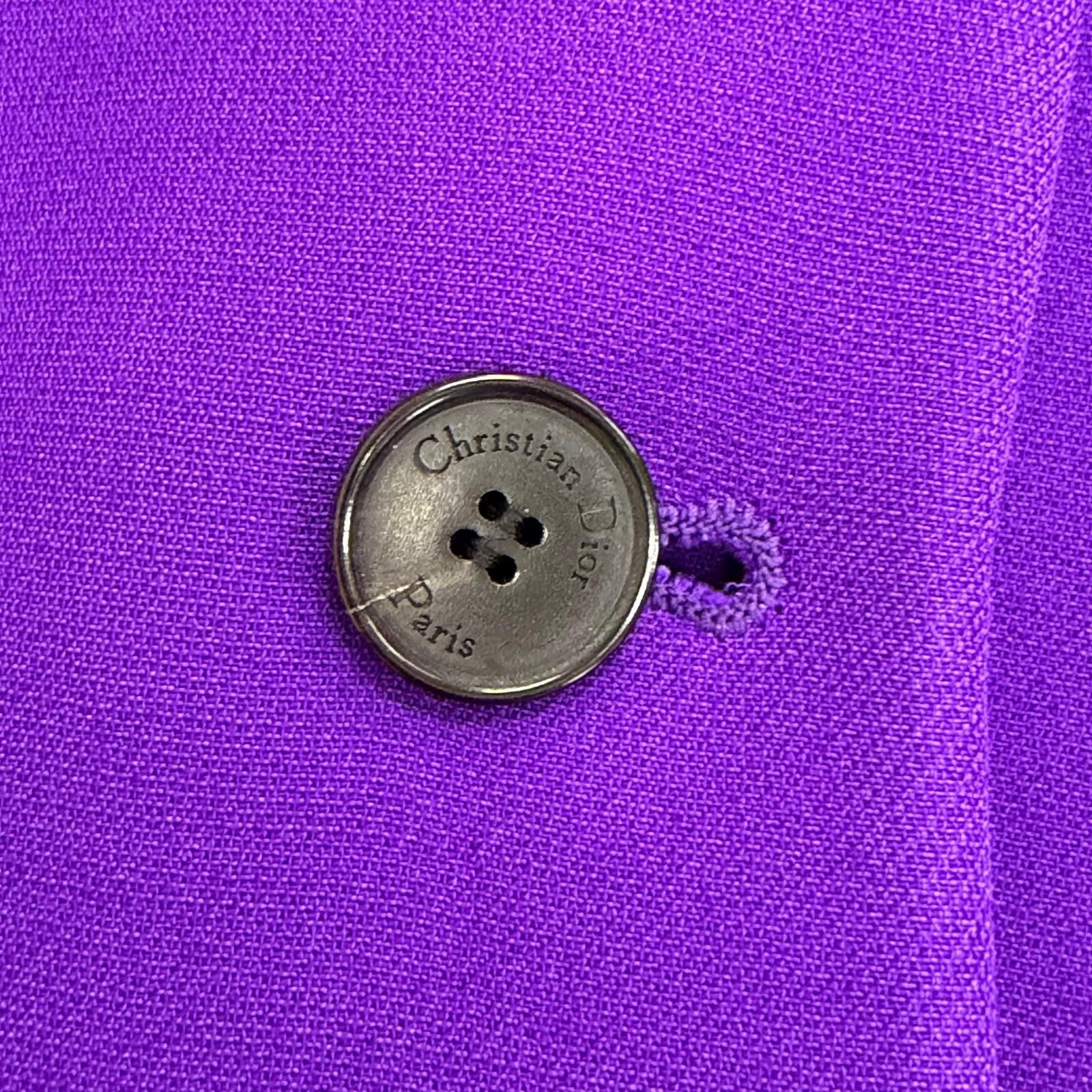 Dior Silk Blend Logo Button Stand Color Short Sleeve Jacket 40 — view 6