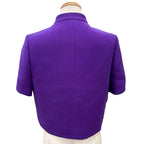 Dior Silk Blend Logo Button Stand Color Short Sleeve Jacket 40 — view 4