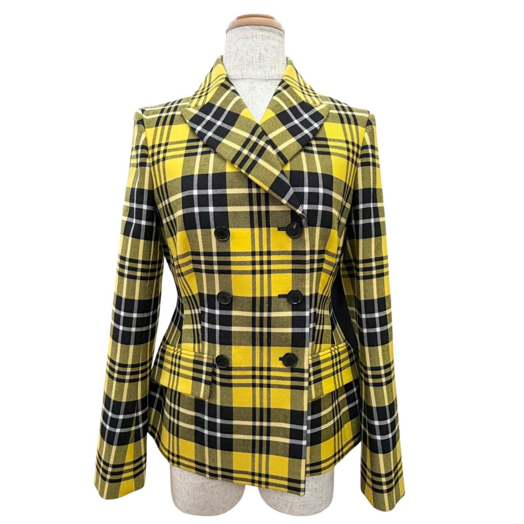 Dior Plaid Logo Button Double Breasted Fit Jacket 38