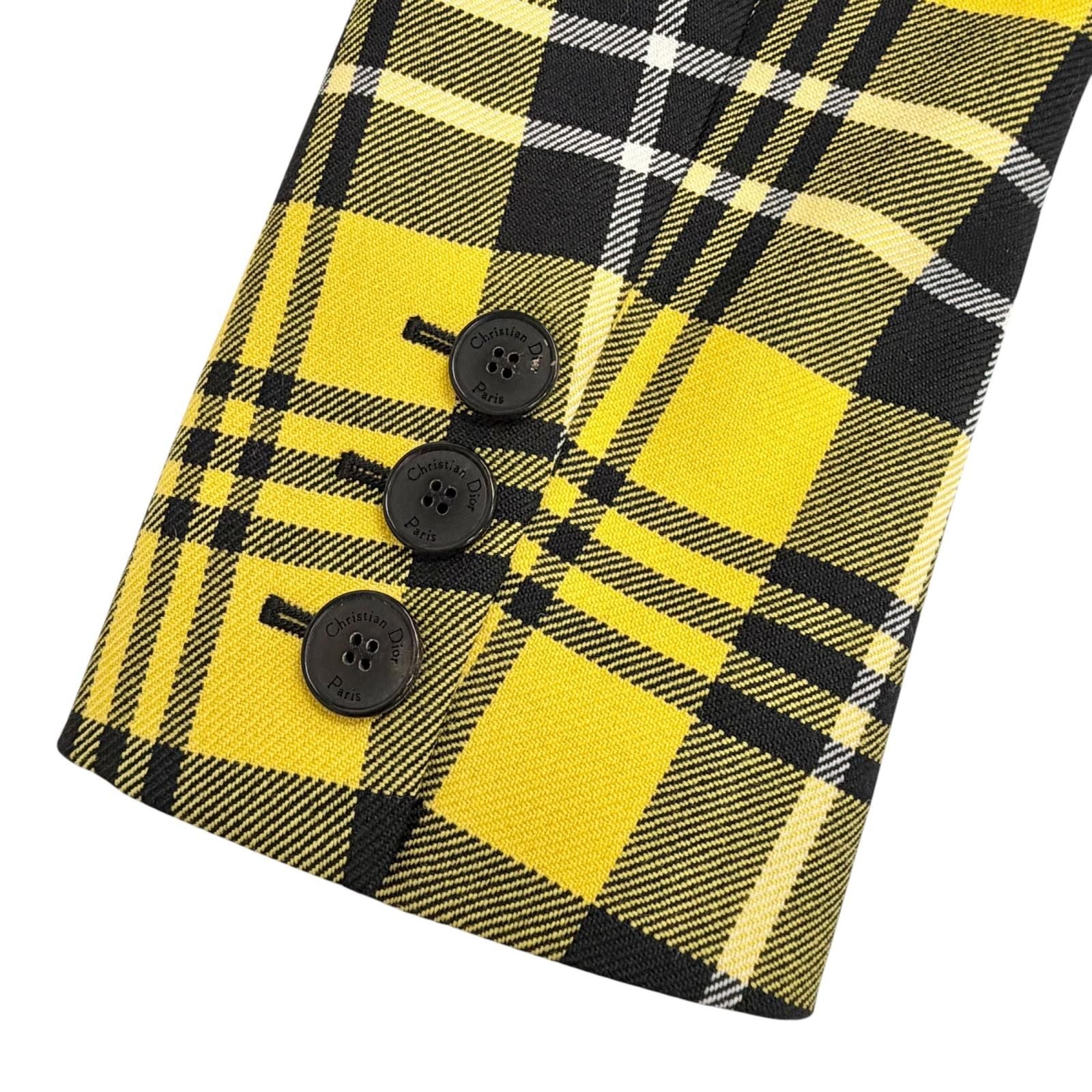 Dior Plaid Logo Button Double Breasted Fit Jacket 38 — view 6