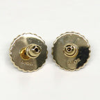 Dior Petit CD Baroque Stud Earrings Metal Resin Pearl Black Gold 1 Pair