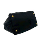 Prada Logo Ribbon Motif Nylon Leather Handbag Mini Tote Black — view 7