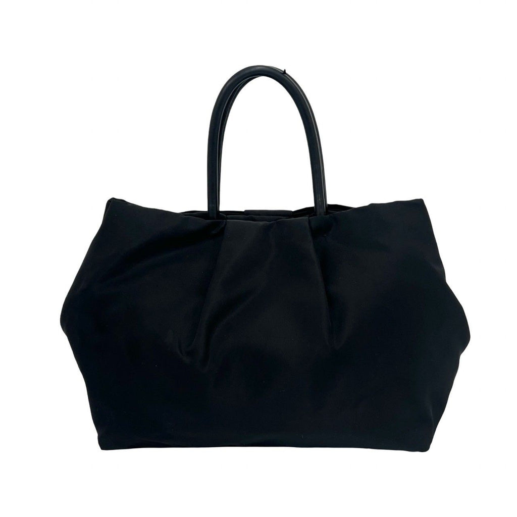 Prada Logo Ribbon Motif Nylon Leather Handbag Mini Tote Black — view 3