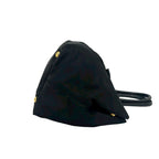 Prada Logo Ribbon Motif Nylon Leather Handbag Mini Tote Black — view 6