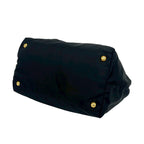 Prada Logo Ribbon Motif Nylon Leather Handbag Mini Tote Black — view 8